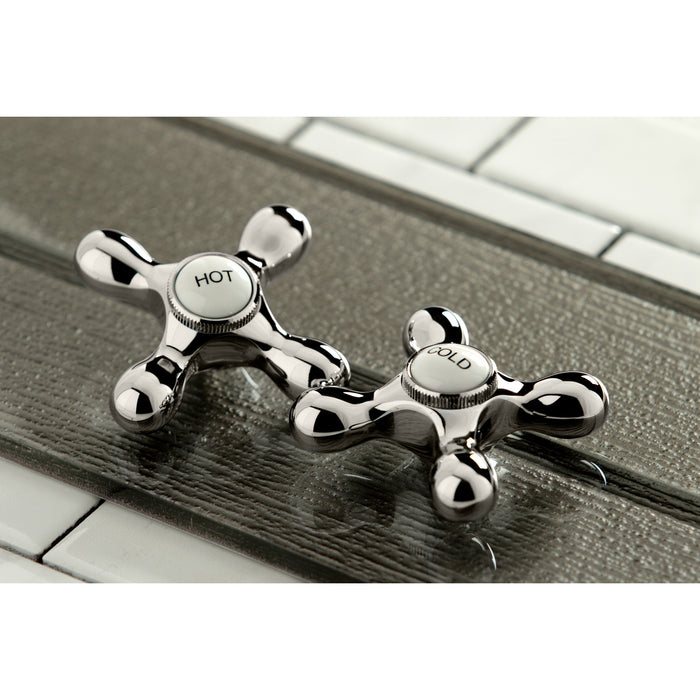 Kingston Heirloom KS3026AX - Restoration Two-Handle 3-Hole Wall Mount Tub Faucet, Polished Nickel