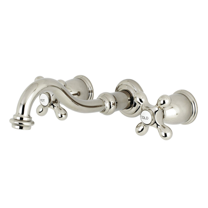 Kingston Heirloom KS3026AX - Restoration Two-Handle 3-Hole Wall Mount Tub Faucet, Polished Nickel
