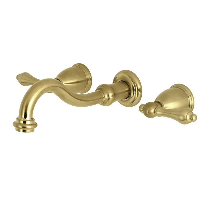 Kingston Heirloom KS3027AL - Restoration Two-Handle 3-Hole Wall Mount Tub Faucet, Brushed Brass
