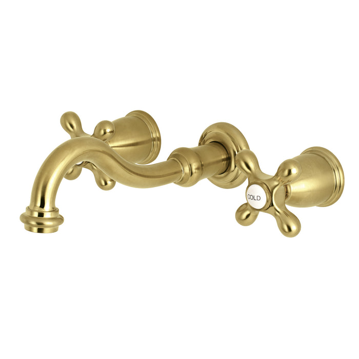 Kingston Heirloom KS3027AX - Restoration Two-Handle 3-Hole Wall Mount Tub Faucet, Brushed Brass