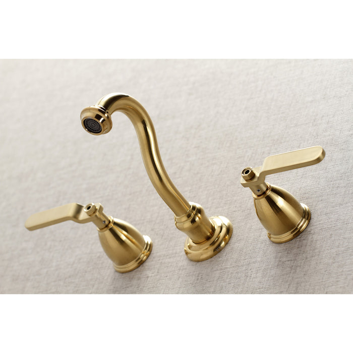 Kingston Tulare KS3027KL - Whitaker Two-Handle 3-Hole Wall Mount Tub Faucet, Brushed Brass
