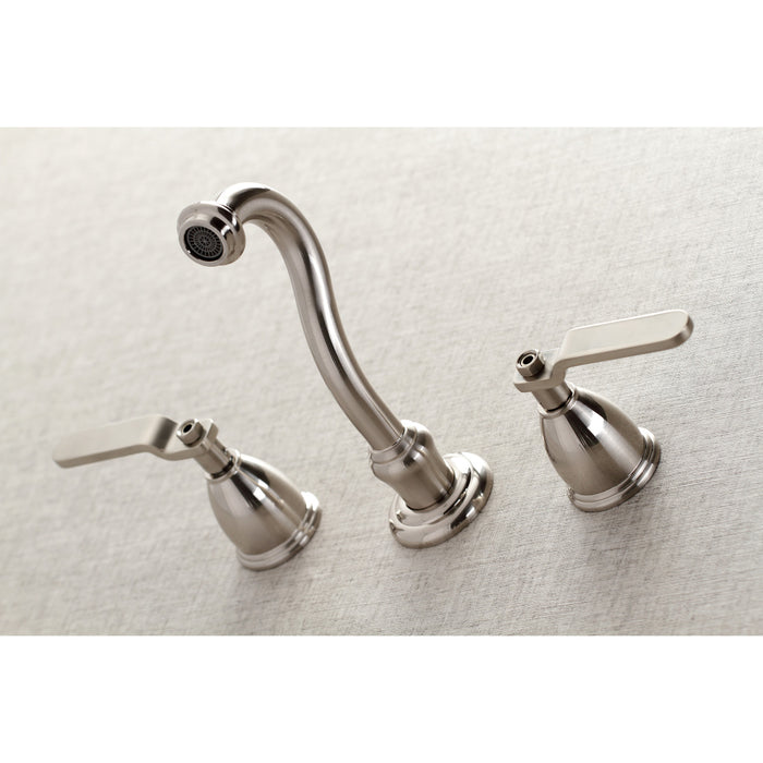 Kingston Tulare KS3028KL - Whitaker Two-Handle 3-Hole Wall Mount Tub Faucet, Brushed Nickel