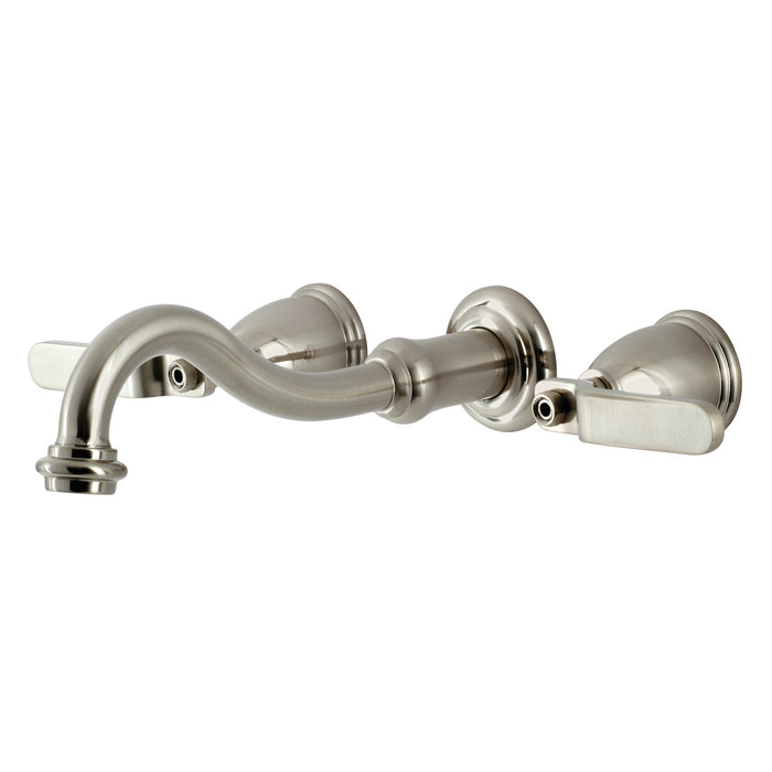 Kingston Tulare KS3028KL - Whitaker Two-Handle 3-Hole Wall Mount Tub Faucet, Brushed Nickel