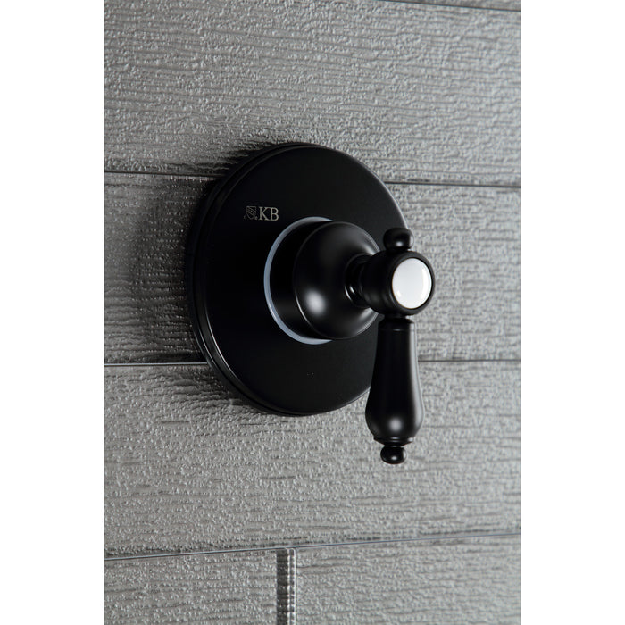 Kingston Heirloom KS3030BAL - Heirloom Single-Handle Three-Way Diverter Valve with Round Trim Kit, Matte Black