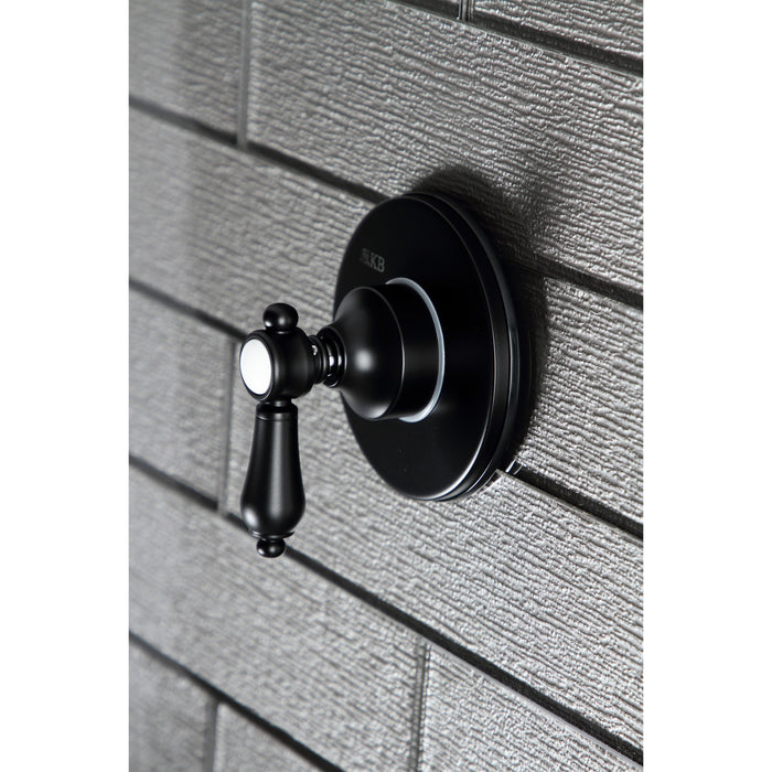 Kingston Heirloom KS3030BAL - Heirloom Single-Handle Three-Way Diverter Valve with Round Trim Kit, Matte Black