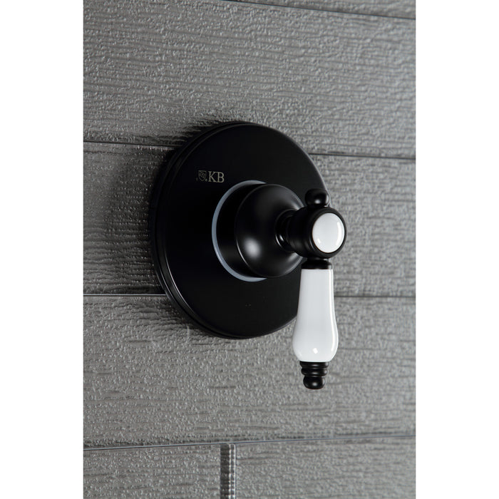 Kingston Heirloom KS3030BPL - Bel-Air Single-Handle Three-Way Diverter Valve with Round Trim Kit, Matte Black