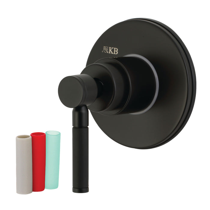 Kingston Sona KS3030DKL - Kaiser Single-Handle Three-Way Diverter Valve with Round Trim Kit, Matte Black