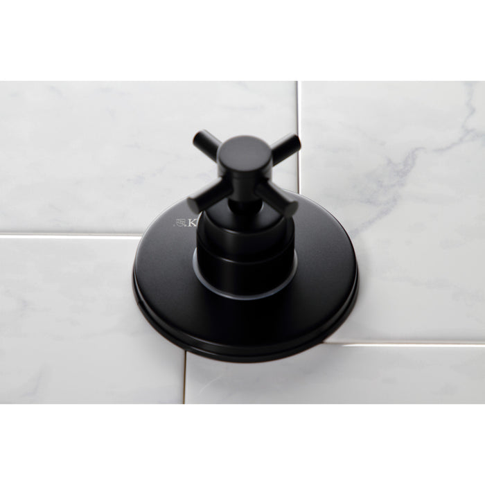 Kingston Sona KS3030DX - Concord Single-Handle Three-Way Diverter Valve with Round Trim Kit, Matte Black