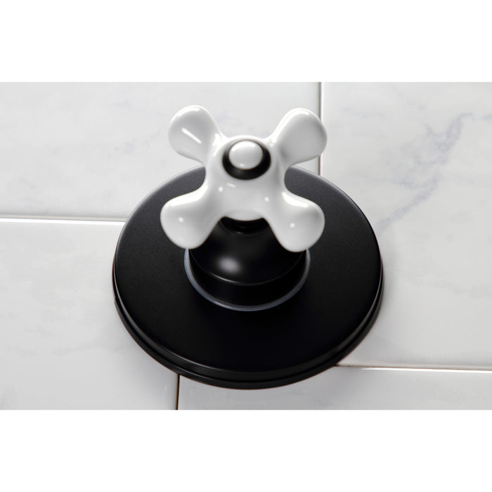 Kingston Heirloom KS3030PX - Restoration Single-Handle Three-Way Diverter Valve with Round Trim Kit, Matte Black