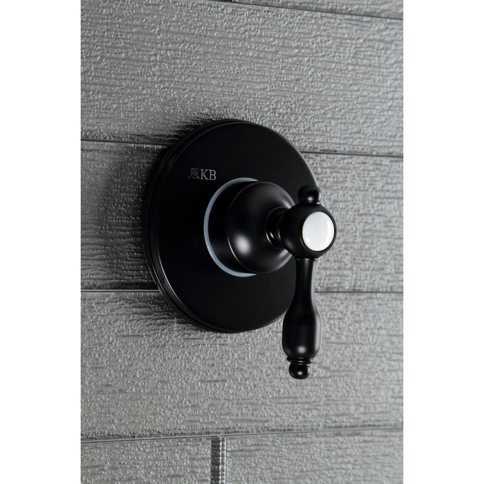 Kingston Heirloom KS3030TAL - Tudor Single-Handle Three-Way Diverter Valve with Round Trim Kit, Matte Black
