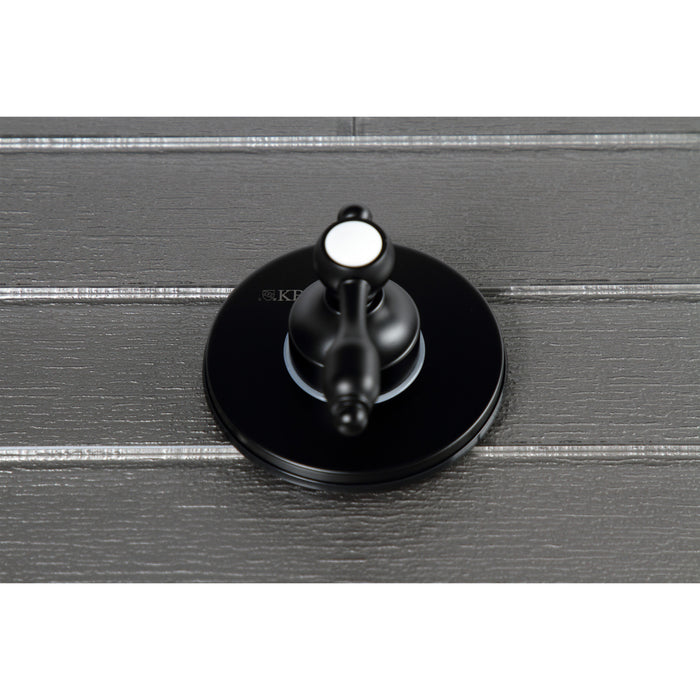 Kingston Heirloom KS3030TAL - Tudor Single-Handle Three-Way Diverter Valve with Round Trim Kit, Matte Black