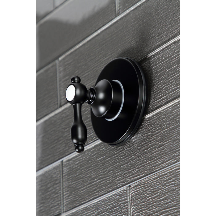 Kingston Heirloom KS3030TAL - Tudor Single-Handle Three-Way Diverter Valve with Round Trim Kit, Matte Black