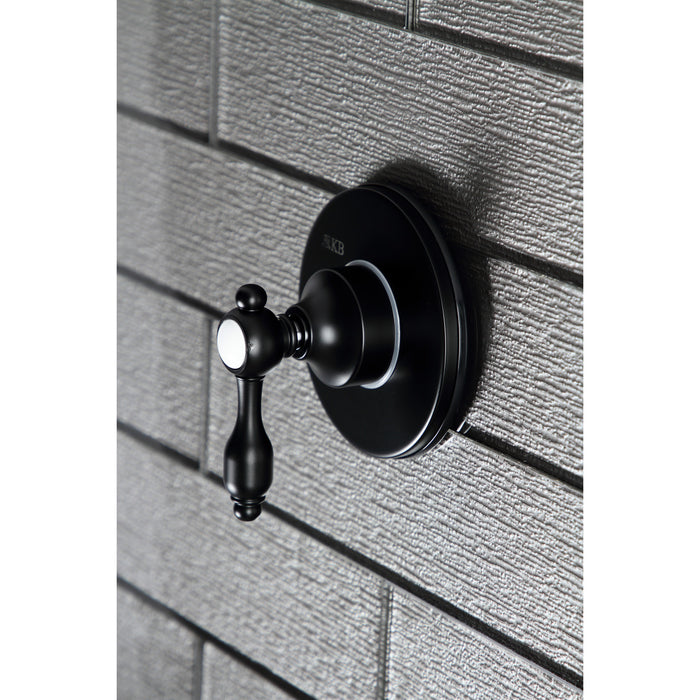 Kingston Heirloom KS3030TAL - Tudor Single-Handle Three-Way Diverter Valve with Round Trim Kit, Matte Black