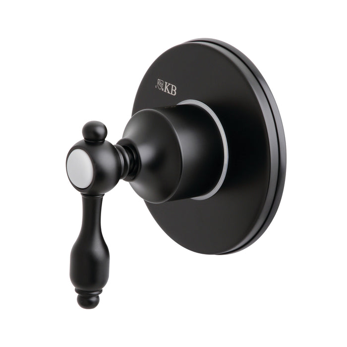 Kingston Heirloom KS3030TAL - Tudor Single-Handle Three-Way Diverter Valve with Round Trim Kit, Matte Black