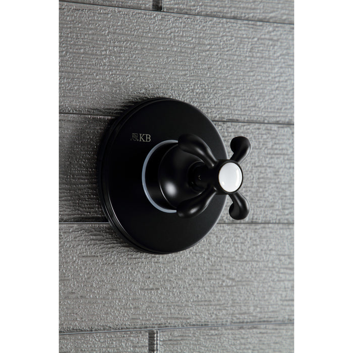 Kingston Heirloom KS3030TX - French Country Single-Handle Three-Way Diverter Valve with Round Trim Kit, Matte Black