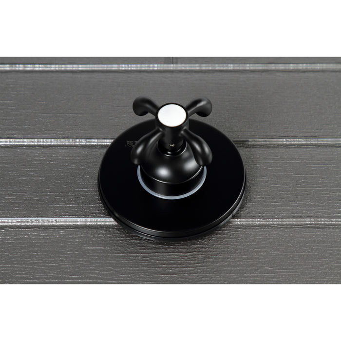 Kingston Heirloom KS3030TX - French Country Single-Handle Three-Way Diverter Valve with Round Trim Kit, Matte Black