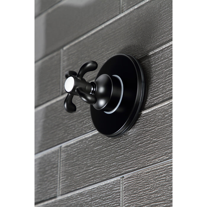 Kingston Heirloom KS3030TX - French Country Single-Handle Three-Way Diverter Valve with Round Trim Kit, Matte Black