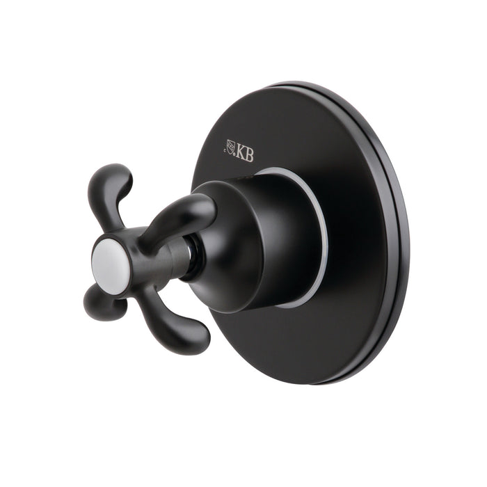 Kingston Heirloom KS3030TX - French Country Single-Handle Three-Way Diverter Valve with Round Trim Kit, Matte Black