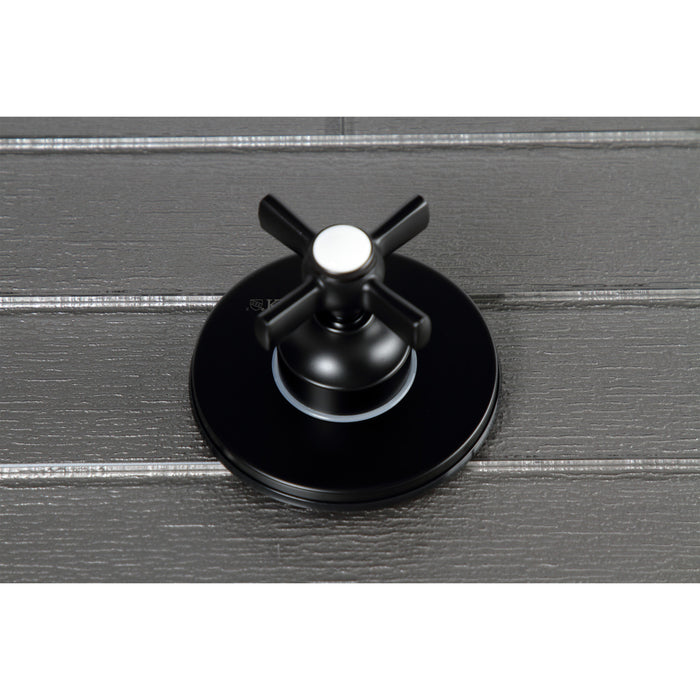 Kingston Tulare KS3030ZX - Millennium Single-Handle Three-Way Diverter Valve with Round Trim Kit, Matte Black