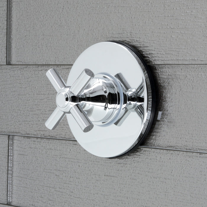 Kingston Tulare KS3031EX - Elinvar Single-Handle Three-Way Diverter Valve with Round Trim Kit, Polished Chrome