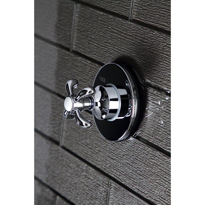 Kingston Heirloom KS3031TX - French Country Single-Handle Three-Way Diverter Valve with Round Trim Kit, Polished Chrome