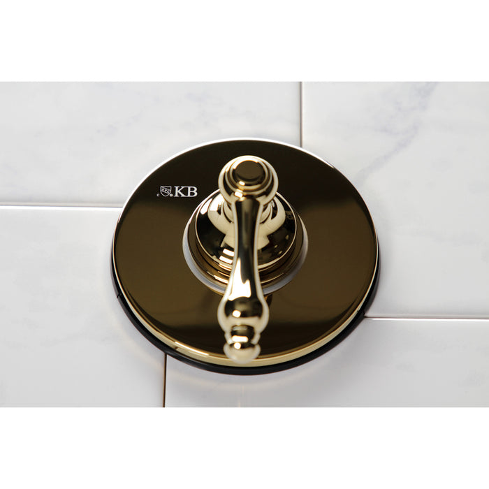 Kingston Heirloom KS3032AL - Restoration Single-Handle Three-Way Diverter Valve with Round Trim Kit, Polished Brass