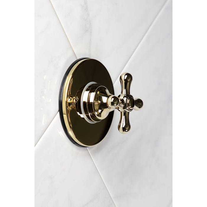 KS3032AX Single-Handle Three-Way Diverter Valve with Round Trim Kit, Polished Brass