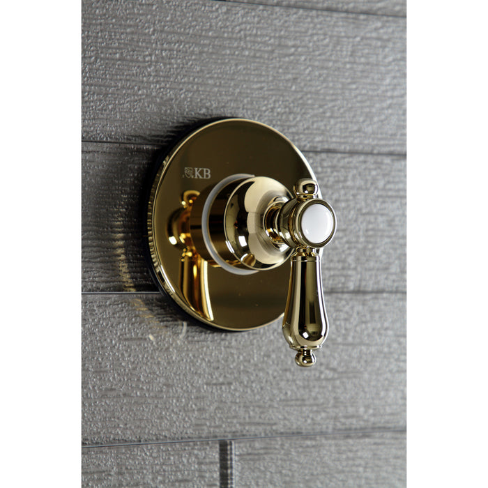 Kingston Heirloom KS3032BAL - Heirloom Single-Handle Three-Way Diverter Valve with Round Trim Kit, Polished Brass