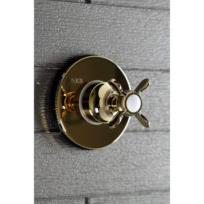 Kingston Tulare KS3032BEX - Essex Single-Handle Three-Way Diverter Valve with Round Trim Kit, Polished Brass