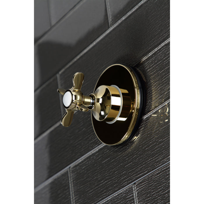 Kingston Tulare KS3032BEX - Essex Single-Handle Three-Way Diverter Valve with Round Trim Kit, Polished Brass