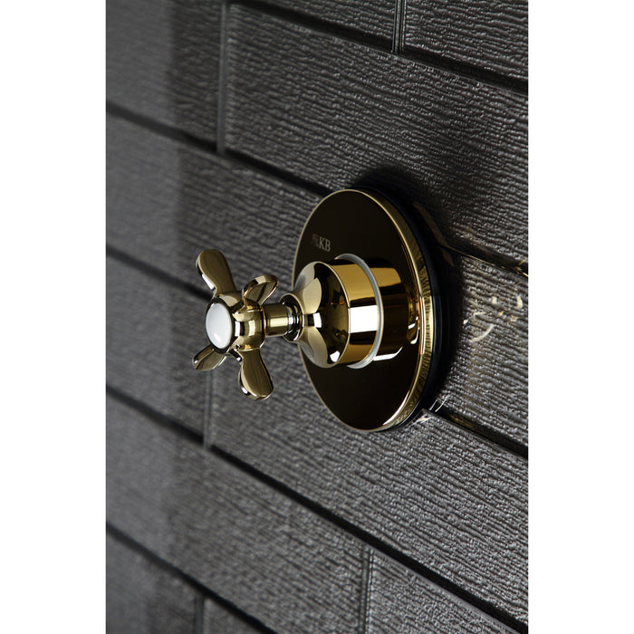 Kingston Tulare KS3032BEX - Essex Single-Handle Three-Way Diverter Valve with Round Trim Kit, Polished Brass