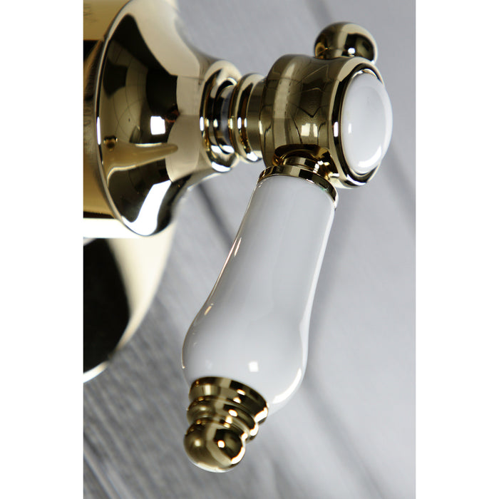 Kingston Heirloom KS3032BPL - Bel-Air Single-Handle Three-Way Diverter Valve with Round Trim Kit, Polished Brass