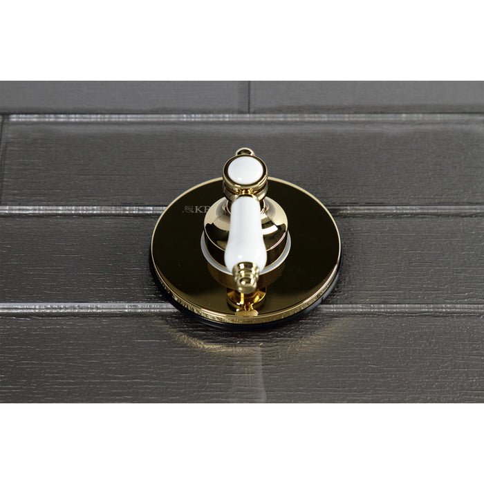 Kingston Heirloom KS3032BPL - Bel-Air Single-Handle Three-Way Diverter Valve with Round Trim Kit, Polished Brass