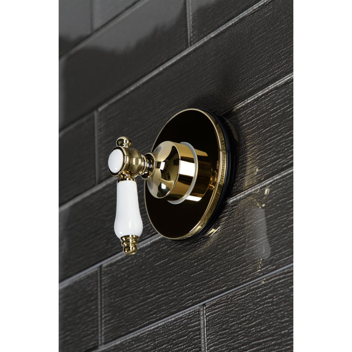 Kingston Heirloom KS3032BPL - Bel-Air Single-Handle Three-Way Diverter Valve with Round Trim Kit, Polished Brass