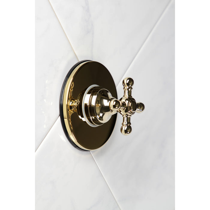 Kingston Heirloom KS3032BX - Metropolitan Single-Handle Three-Way Diverter Valve with Round Trim Kit, Polished Brass