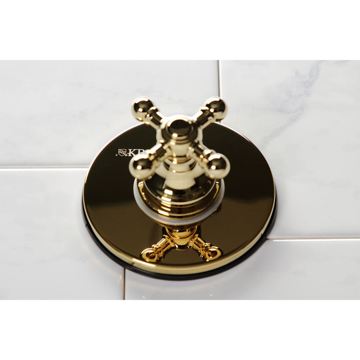 Kingston Heirloom KS3032BX - Metropolitan Single-Handle Three-Way Diverter Valve with Round Trim Kit, Polished Brass