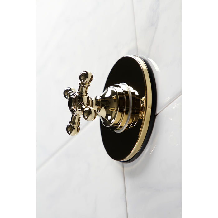 Kingston Heirloom KS3032BX - Metropolitan Single-Handle Three-Way Diverter Valve with Round Trim Kit, Polished Brass