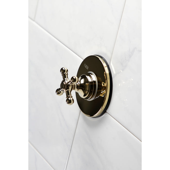 Kingston Heirloom KS3032BX - Metropolitan Single-Handle Three-Way Diverter Valve with Round Trim Kit, Polished Brass
