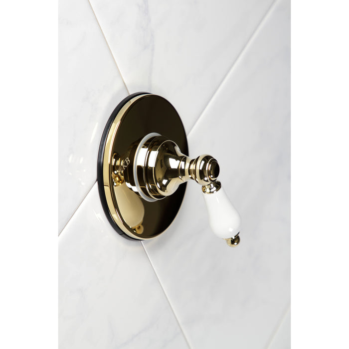 Kingston Heirloom KS3032PL - Restoration Single-Handle Three-Way Diverter Valve with Round Trim Kit, Polished Brass