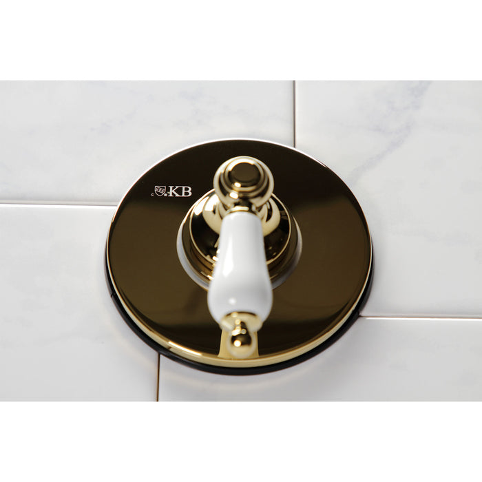 Kingston Heirloom KS3032PL - Restoration Single-Handle Three-Way Diverter Valve with Round Trim Kit, Polished Brass