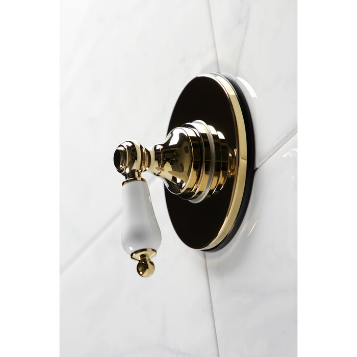 Kingston Heirloom KS3032PL - Restoration Single-Handle Three-Way Diverter Valve with Round Trim Kit, Polished Brass