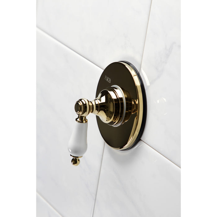 Kingston Heirloom KS3032PL - Restoration Single-Handle Three-Way Diverter Valve with Round Trim Kit, Polished Brass