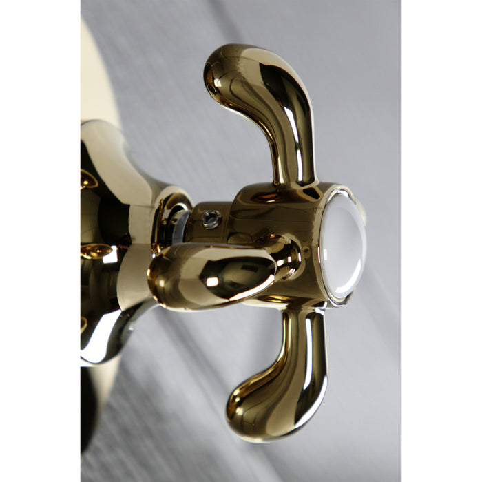 Kingston Heirloom KS3032TX - French Country Single-Handle Three-Way Diverter Valve with Round Trim Kit, Polished Brass