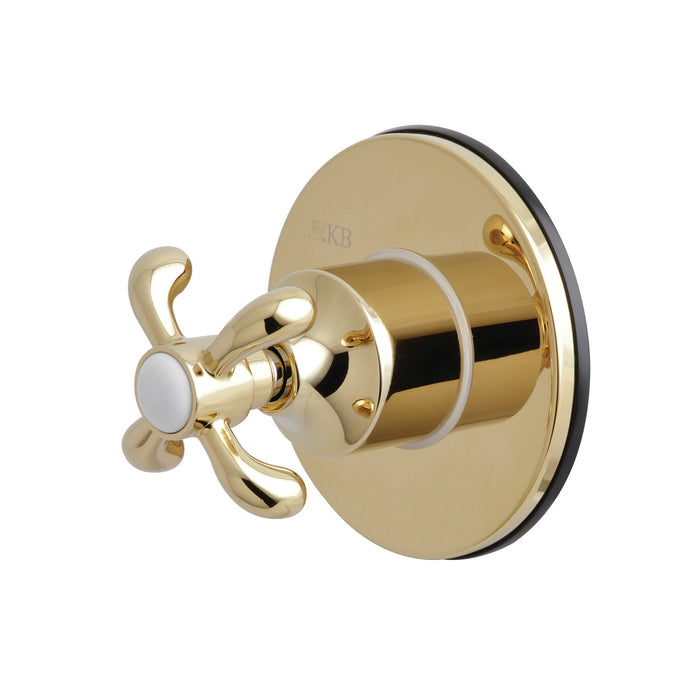 Kingston Heirloom KS3032TX - French Country Single-Handle Three-Way Diverter Valve with Round Trim Kit, Polished Brass