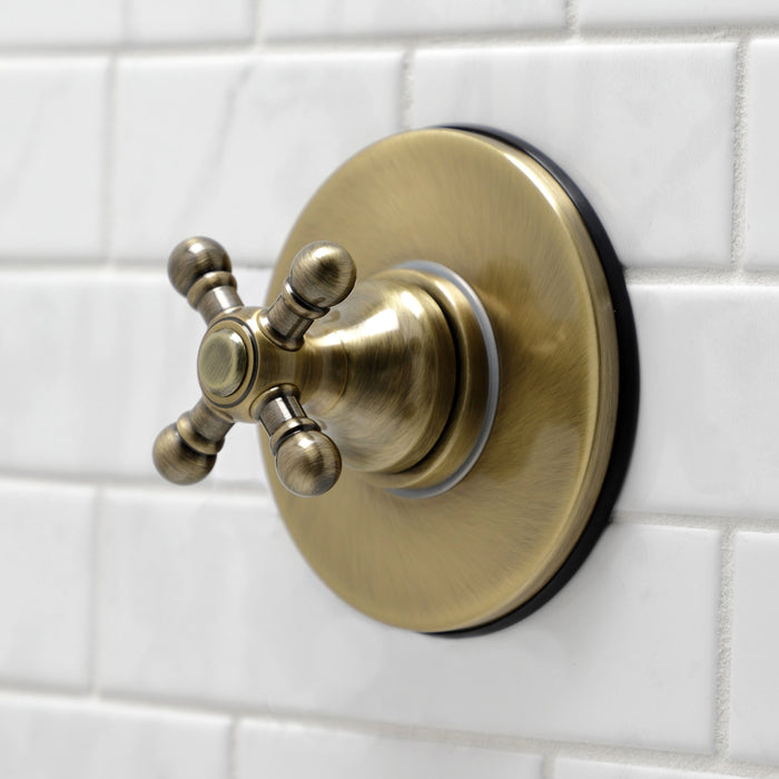 Kingston Heirloom KS3033BX - Metropolitan Single-Handle Three-Way Diverter Valve with Round Trim Kit, Antique Brass