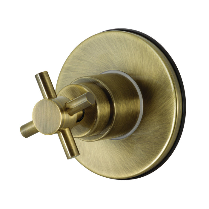 Kingston Sona KS3033DX - Concord Single-Handle Three-Way Diverter Valve with Round Trim Kit, Antique Brass