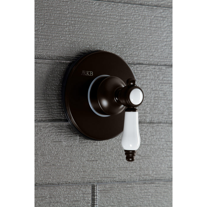 Kingston Heirloom KS3035BPL - Bel-Air Single-Handle Three-Way Diverter Valve with Round Trim Kit, Oil Rubbed Bronze