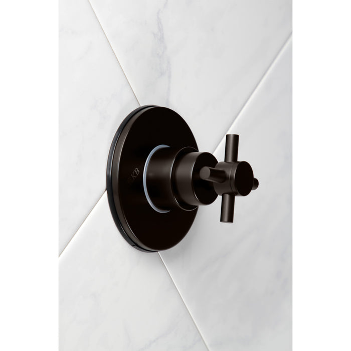Kingston Sona KS3035DX - Concord Single-Handle Three-Way Diverter Valve with Round Trim Kit, Oil Rubbed Bronze