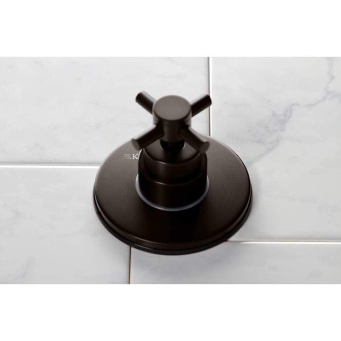Kingston Sona KS3035DX - Concord Single-Handle Three-Way Diverter Valve with Round Trim Kit, Oil Rubbed Bronze