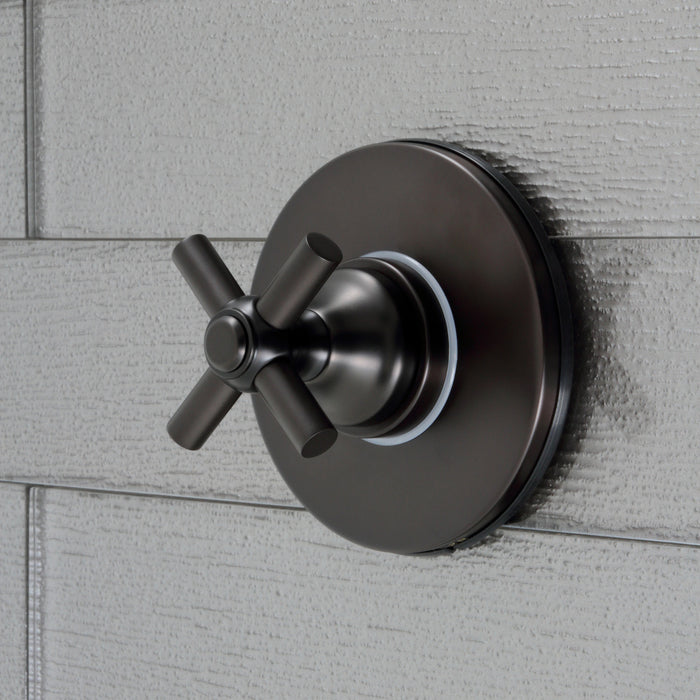 Kingston Tulare KS3035EX - Elinvar Single-Handle Three-Way Diverter Valve with Round Trim Kit, Oil Rubbed Bronze
